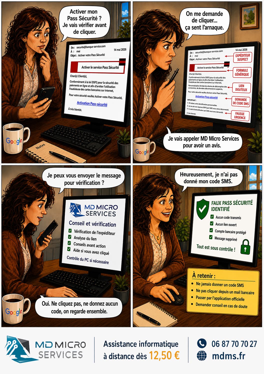 Le faux Pass Sécurité bancaire BD : le faux Pass Sécurité bancaire - ne jamais donner un code SMS, ne pas cliquer depuis un mail de banque