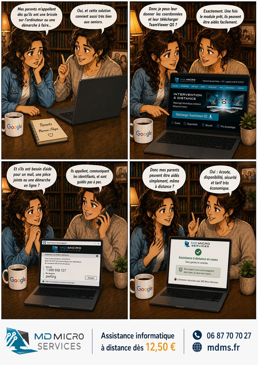Et pour aider mes parents ? BD : aider ses parents ou un senior grâce à l'assistance informatique à distance, guidés pas à pas