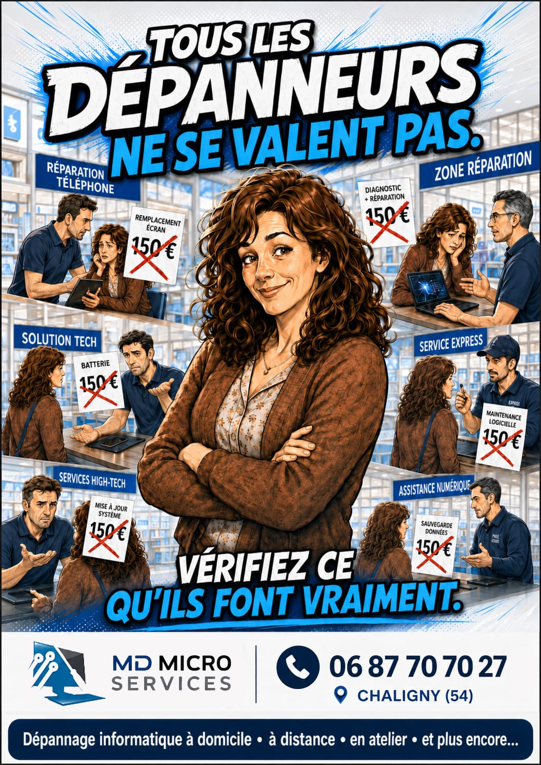 Tous les dépanneurs ne se valent pas Affiche BD : tous les dépanneurs ne se valent pas - forfaits à 150 euros pour tout, vérifiez ce qu'ils font vraiment